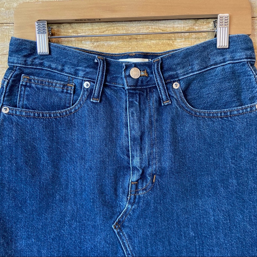 Madewell McCarren Cutout Denim Mini Skirt Raw Hem Vent Size 26 NWT - Picture 5 of 10